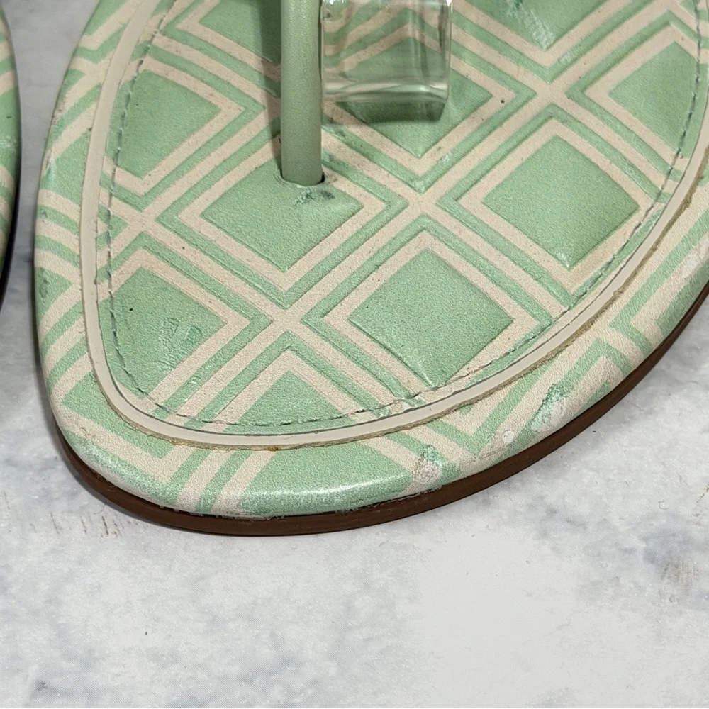 Tory Burch Women's Metal Miller Sandals New Ivory Meadow teal Mist size 8